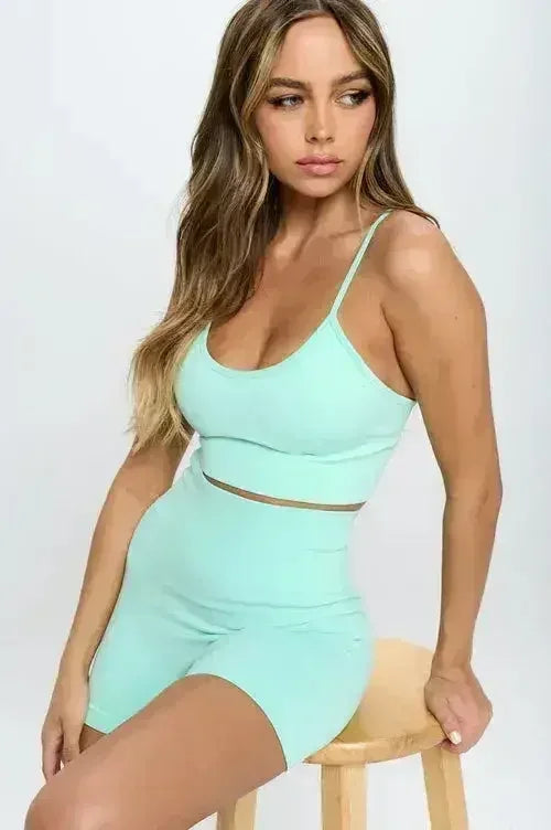 Core Power Seamless Biker Shorts Set – High-Stretch